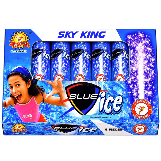 Blue ice [5 Pcs](white silver colour Fountain with Crackling)
