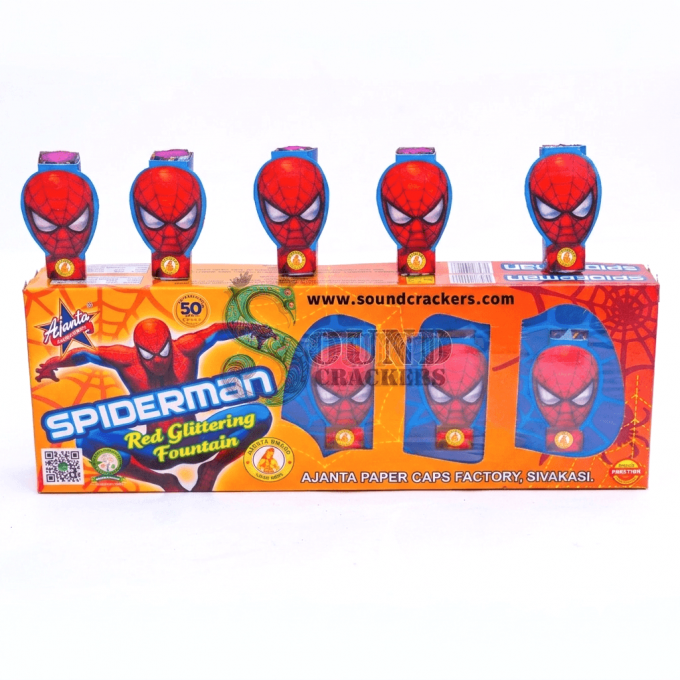 Spiderman (Red colour Glittering Fountain)(5 Pcs)