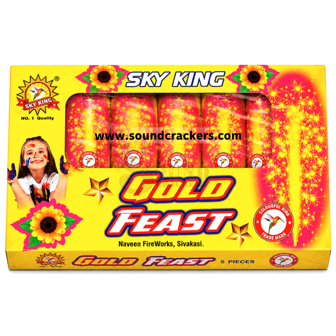 Gold Feast [5 PCS](Golden Yellow colour Fountain with Crackling)