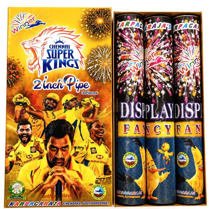 2 inch Fancy (3 pcs- 3 colours)"Chennai Super kings"